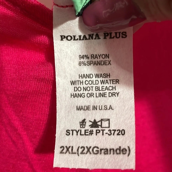 Poliana Plus 2X Long sleeve cold shoulder Fuchsia. - Picture 7 of 7